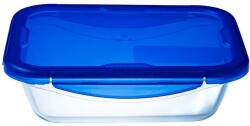 Pyrex 203207 Cook & Go tégla sütőtál, műanyag fedővel 24x18x6cm 1, 7l
