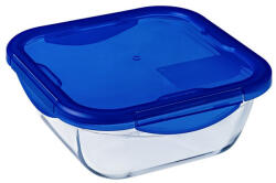 PYREX 203210 Cook & Go szögletes sütőtál, műanyag fedővel 21x21x8cm 1, 9l