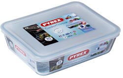 Pyrex 203230 Cook & Freeze téglalap sütőtál, műanyag tetővel 22x17x6 cm 1, 5l