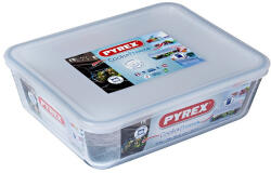 Pyrex 203231 Cook & Freeze téglalap sütőtál, műanyag tetővel 25x19x8 cm 2, 6l