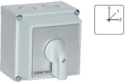 Ganz Ganz fokozatkapcsoló, tokozott kézikapcsoló 20A, 0+2 fokozatú IP65, 1P (KKM0-20-4480) (3AC4480XB00S20)