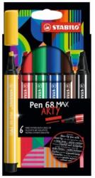 STABILO Carioca Stabilo Pen 68 Max, 6 culori/set, Arty SW7680621