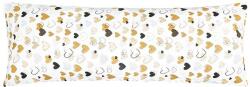 BellaTEX 90/161 párnahuzat, 50×145 cm, mustárszín szívek (11586)