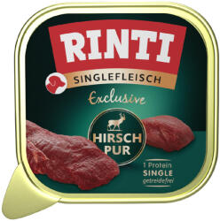 RINTI Gazdaságos csomagban: 20x150g RINTI Single Meat Exclusive Deer kutyatáp nedves kutyatáp