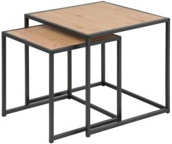 Actona Kávésasztal szett SARON 2 db tölgy/fekete AO0025 (AO0025)