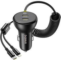 Baseus 60W Baseus USB-C autós töltő + Lightning kábel fekete (C00035902121-00)