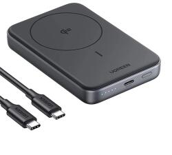 UGREEN Mágneses Power Bank 10000mAh Ugreen PB761, Qi2, 30W, Magsafe + USB-C kábel fekete (45763)