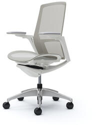 Okamura Finora prémium ergonomikus irodai szék - fehér váz, fehér keret, szürke háló