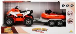 Sunman Set Super ATV cu remorca si barca, Maxx Wheels, Portocaliu