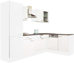 Leziter Yorki 280 sarok konyhablokk fehér korpusz, selyemfényű fehér fronttal polcos szekrénnyel (LS280FHFH-PSZ)