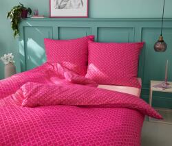 Tchibo Mikroszálas ágynemű, pink, normál méret 1 oldal pink, rózsaszín geometrikus nyomott mintával, 1 oldal rózsaszín, pink geometrikus, nyomott mintával