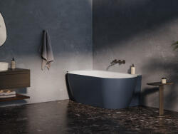 RAVAK Freedom Corner II Tec 175x86 bal, akrilkád, Deepsea Blue/fehér, fehér lefolyó CC91400000 (CC91400000)
