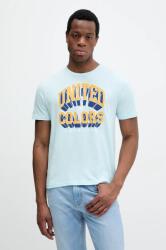 United Colors of Benetton pamut póló lila, férfi, nyomott mintás, 3I1XU1096 - kék L