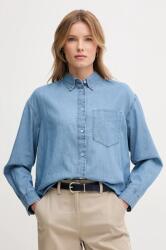 Benetton farmering női, galléros, sötétkék, relaxed - kék S