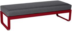 Fermob Sötétszürke kárpitozott pad Fermob Bellevie 148 cm piros alappal (FB-8494-43-A3)