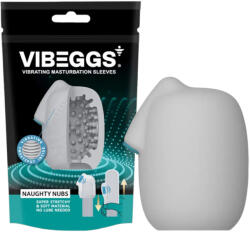 VIBEGGS Naughty Nubs - vibrációs tojás maszturbátor (fehér) - szexshop