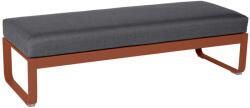 Fermob Sötétszürke kárpitozott pad Fermob Bellevie 148 cm, földpiros talppal (FB-8494-20-A3)