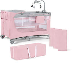 KinderKraft Leody Utazóágy - Rózsaszín - 0-15 kg