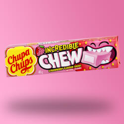 Chupa Chups Incredible Chew eper ízű rágós cukorka 45g - delfinbuvar