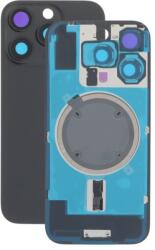Apple iPhone 16 Pro - Hátsó üveg + Kamera lencse + Fémlemez + Magsafe mágnes (Black Titanium), Black Titanium