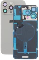 Apple iPhone 16 Pro Max - Hátsó üveg + Kamera lencse + Fémlemez + Magsafe mágnes (Natural Titanium)