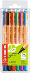 STABILO Rostirón, tűfilc készlet, 0, 8mm, Stabilo GREENPoint 6088, 6 klf. szín (54042) - cartridge