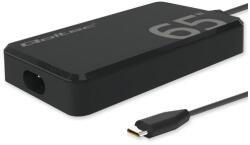 Qoltec 65W GaN Szupergyors SLIM tápegység | PD | 5-20V | 3.25A | USB-C 3.1 | Laptop | MacBook | Okostelefon | + kábel (52421)