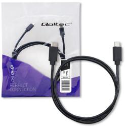 Qoltec USB 2.0 kábel C típusú férfi | USB 2.0 C típusú férfi | 1, 4m | Fekete (52343)