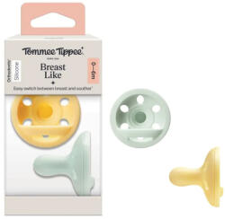 Tommee Tippee nyugtató cumi szilikon Breast-Like anyamell formájú 0-6 hó 2db színes - babymax