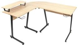 IdePar Sarokíróasztal - Tölgyfa/Fekete - 128cm