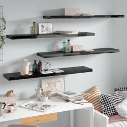 vidaXL 4 db magasfényű fekete MDF lebegő fali polc 120 x 23, 5 x 3, 8 cm (VD323780)