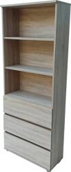  JANE Könyvespolc két polcos bútorlapos 3 fiókkal, rejtett fogantyúkkal - többféle színben