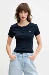 Tommy Jeans pamut póló női, sötétkék, DW0DW19502 - sötétkék L