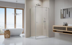 Radaway Essenza Brushed Nickel ? KDJ szögletes ? szálcsiszolt króm zuhanykabin 80x80 átlátszó balos (13474)