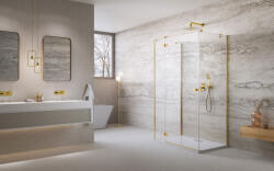 Radaway ? Essenza Gold ? KDJ+S ? szögletes ? arany zuhanykabin 90x80 átlátszó balos (13756)