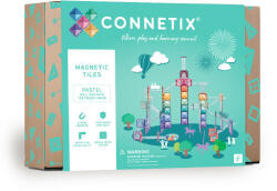  Connetix csempe - Mágneses Építőkészlet Pasztell labdapálya 106 db (13921702)