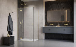 Radaway Essenza Brushed Gold ? KDJ szögletes ? szálcsiszolt arany zuhanykabin 120x80 átlátszó jobbos (13341)