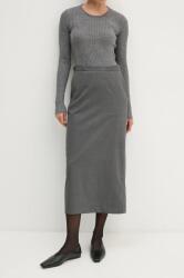Remain szoknya gyapjú keverékből Suiting Midi Skirt szürke, midi, ceruza fazonú, 5018931959 - szürke 38