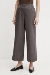 MM Max Mara Leisure pamut nadrág női, barna, magas derekú egyenes, 2516131017600 - barna 36