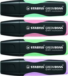 STABILO Szövegkiemelő készlet, 2-5 mm, STABILO Green Boss Pastel , 4 különböző szín (6070/4-2)