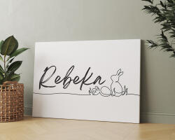  Húsvéti vonalrajz vászonkép saját névvel