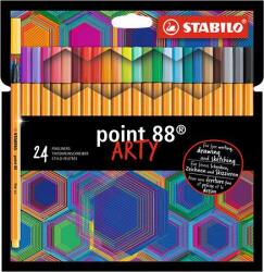 STABILO Tűfilc készlet, 0, 4 mm, STABILO Point 88 ARTY , 24 különböző szín (8824/1-20)