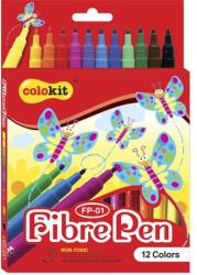 COLOKIT Filctoll készlet, COLOKIT FibrePen , 12 különböző szín (FP-01) - tabexpress