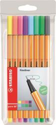 STABILO Tűfilc készlet, 0, 4 mm, STABILO Point 88 , 8 pasztell szín (88/8-01)