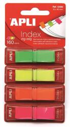 APLI Jelölőcímke, Z , műanyag, 4x40 lap, 12x45 mm, APLI, 4 fluoreszkáló szín (12482) - tabexpress