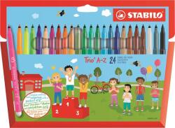 STABILO Filctoll készlet, 0, 7 mm, STABILO Trio A-Z , 24 különböző szín (378/1-24-01) - tabexpress