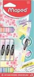 Maped Szövegkiemelő készlet, 1-5 mm, kétvégű, MAPED Fluo Peps Duo , 6 különböző pasztell szín (734128)