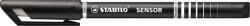 STABILO Tűfilc, 0, 3 mm, STABILO Sensor , fekete (189/46)