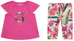 Guess Цикламена тениска с G и многоцветен къс клин за мини момиче Guess