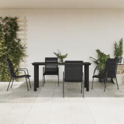 vidaXL Set mobilier de grădină, 5 piese, negru, oțel și textilenă (3200714)
